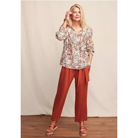 Matilda Jane Heart to Heart Warm Welcome Orange Wide Leg Pants, size Large - Picture 1 of 7